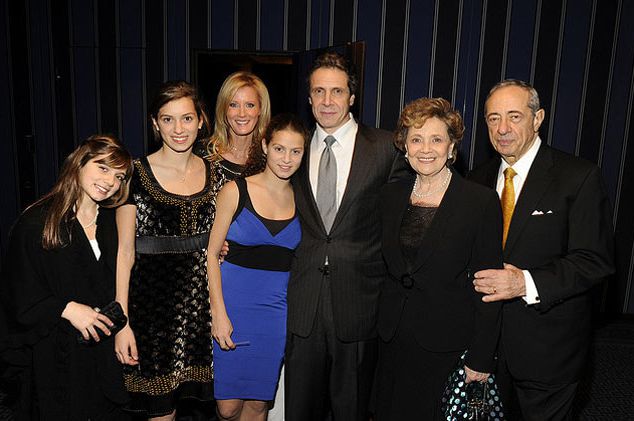 Andrew Cuomo with his daughters, girlfriend Sandra Lee, and parents